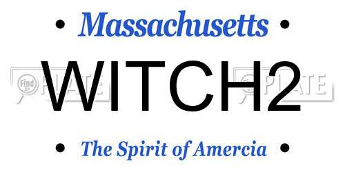 WITCH2 Massachusetts License Plate