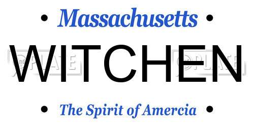 WITCHEN Massachusetts License Plate
