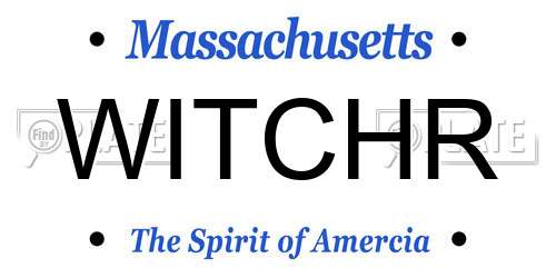 WITCHR Massachusetts License Plate