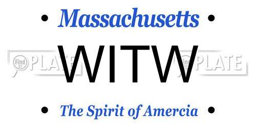 WITW Massachusetts License Plate
