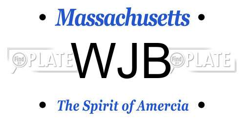 WJB Massachusetts License Plate