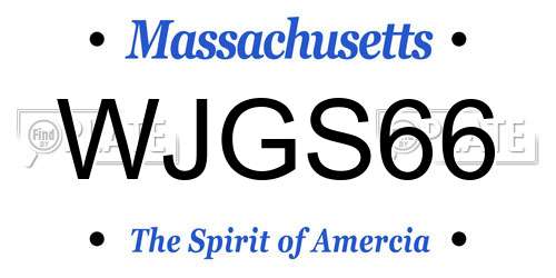 WJGS66 Massachusetts License Plate
