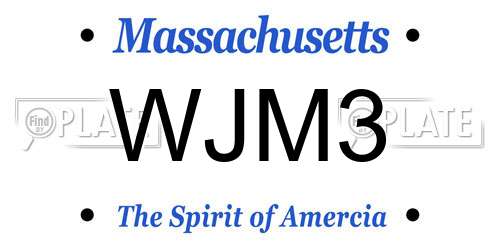WJM3 Massachusetts License Plate