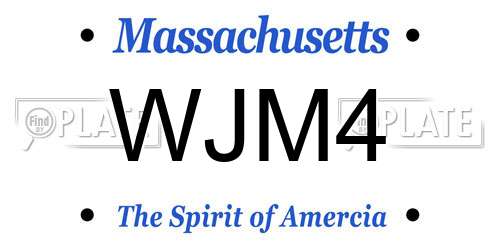 WJM4 Massachusetts License Plate
