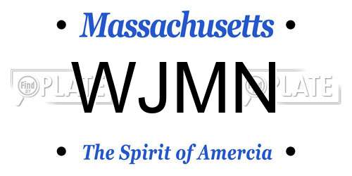 WJMN Massachusetts License Plate