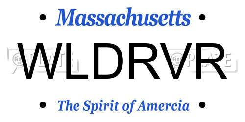 WLDRVR Massachusetts License Plate