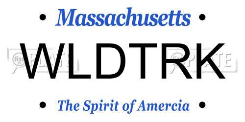 WLDTRK Massachusetts License Plate
