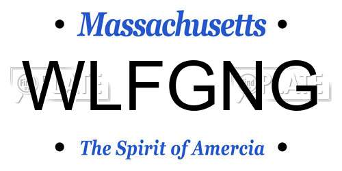 WLFGNG Massachusetts License Plate