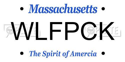WLFPCK Massachusetts License Plate