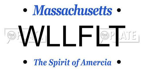 WLLFLT Massachusetts License Plate