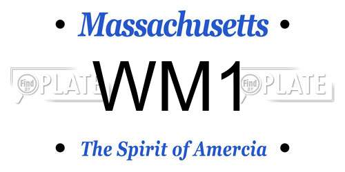 WM1 Massachusetts License Plate