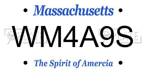 WM4A9S Massachusetts License Plate