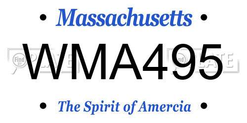 WMA495 Massachusetts License Plate