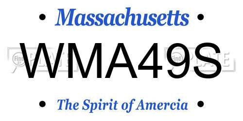 WMA49S Massachusetts License Plate