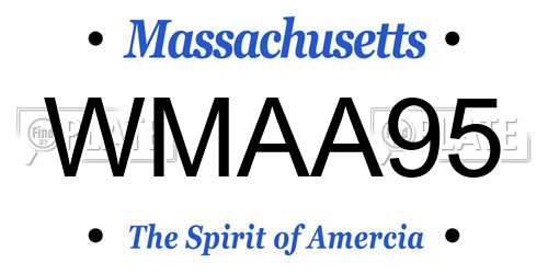 WMAA95 Massachusetts License Plate
