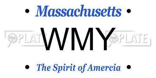 WMY Massachusetts License Plate