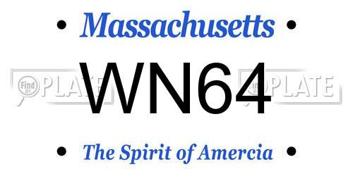 WN64 Massachusetts License Plate