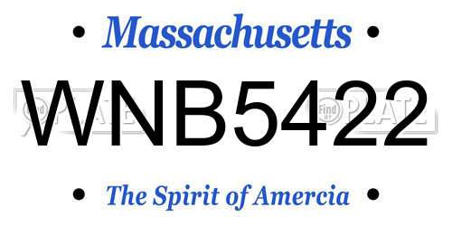 WNB5422 Massachusetts License Plate