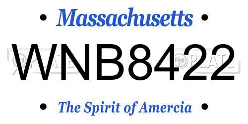 WNB8422 Massachusetts License Plate