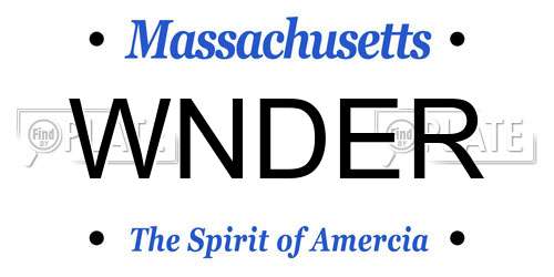 WNDER Massachusetts License Plate