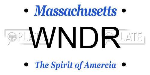 WNDR Massachusetts License Plate