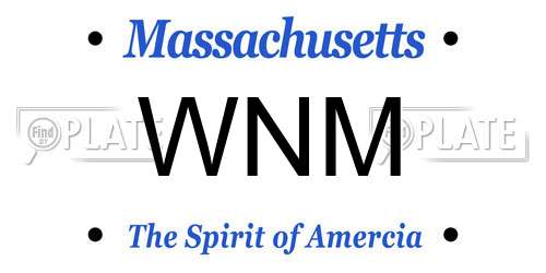 WNM Massachusetts License Plate