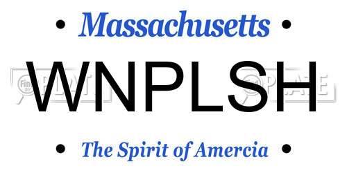 WNPLSH Massachusetts License Plate
