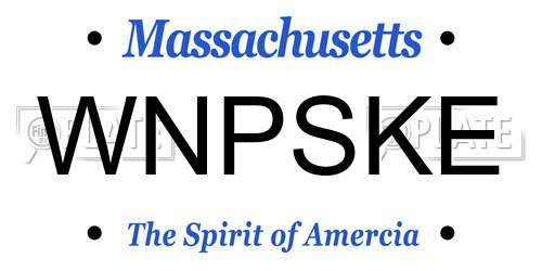 WNPSKE Massachusetts License Plate