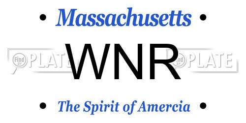 WNR Massachusetts License Plate