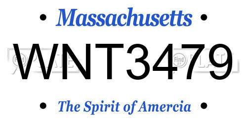 WNT3479 Massachusetts License Plate