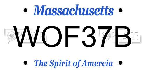 WOF37B Massachusetts License Plate