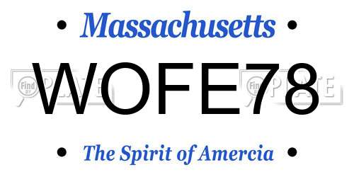 WOFE78 Massachusetts License Plate