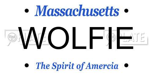WOLFIE Massachusetts License Plate