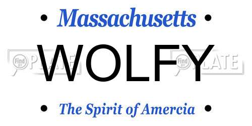 WOLFY Massachusetts License Plate