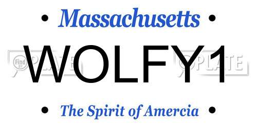 WOLFY1 Massachusetts License Plate