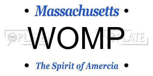 WOMP Massachusetts License Plate
