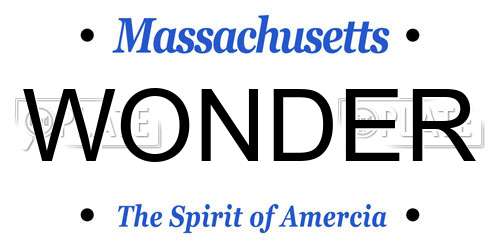 WONDER Massachusetts License Plate