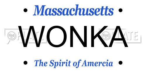 WONKA Massachusetts License Plate
