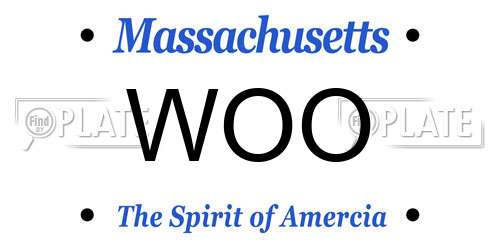 WOO Massachusetts License Plate
