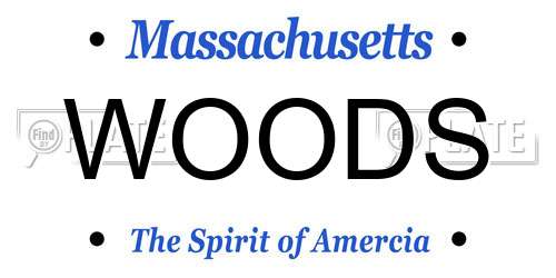 WOODS Massachusetts License Plate