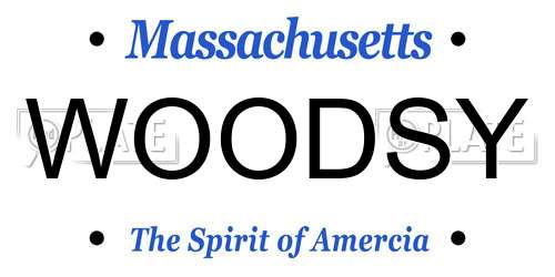 WOODSY Massachusetts License Plate