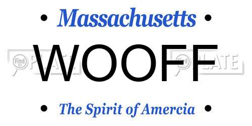 WOOFF Massachusetts License Plate
