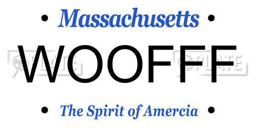 WOOFFF Massachusetts License Plate