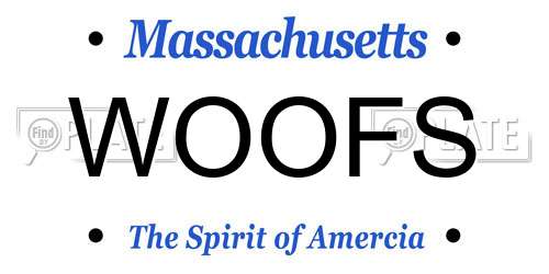 WOOFS Massachusetts License Plate
