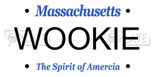 WOOKIE Massachusetts License Plate