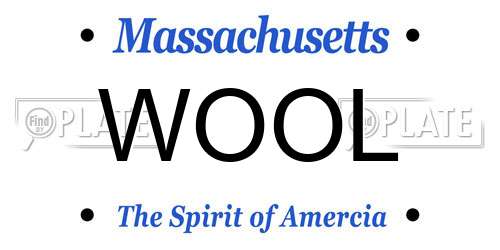 WOOL Massachusetts License Plate