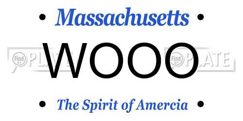 WOOO Massachusetts License Plate