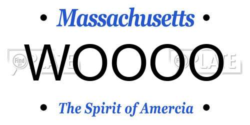 WOOOO Massachusetts License Plate
