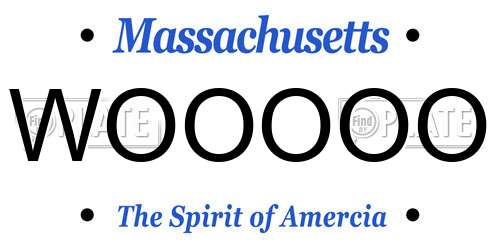 WOOOOO Massachusetts License Plate