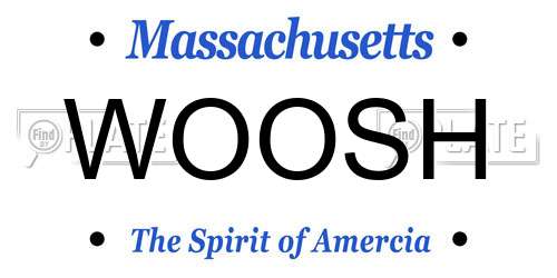WOOSH Massachusetts License Plate